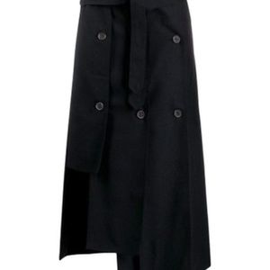 ROKH Long Layer Panel Trench Skirt In Dark Navy New With Tags sz M /FR40